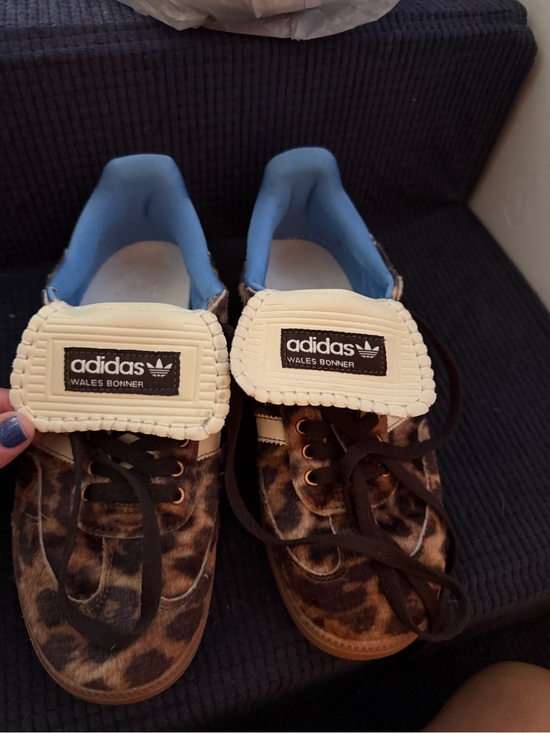 adidas Shoes - adidas Brown Leopard Print Pony Hair Sneakers w/Light Blue Lining Wales Bonner